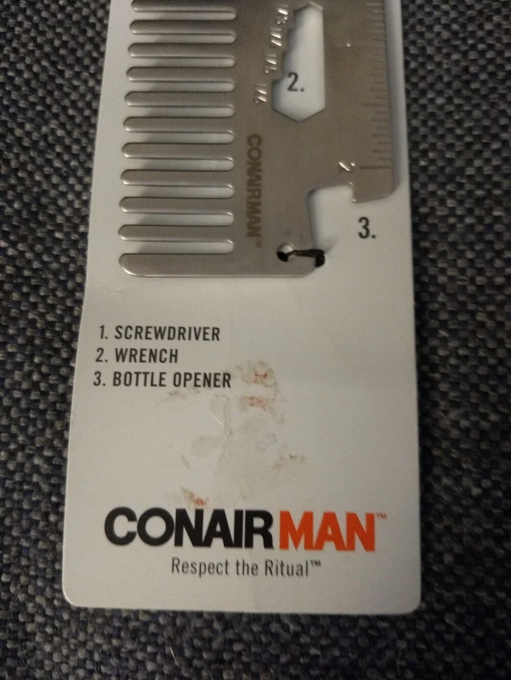 Conair Survival Comb - Compact Wallet Tool - Bottle Opener - Wrench - Ruler